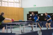 Fabian Schüler und René Ahrensdorf im Doppel beim Punktspiel in der Verbandsoberliga Nord zwischen SV Friedrichsort und TTC Mölln am 30.10.2021